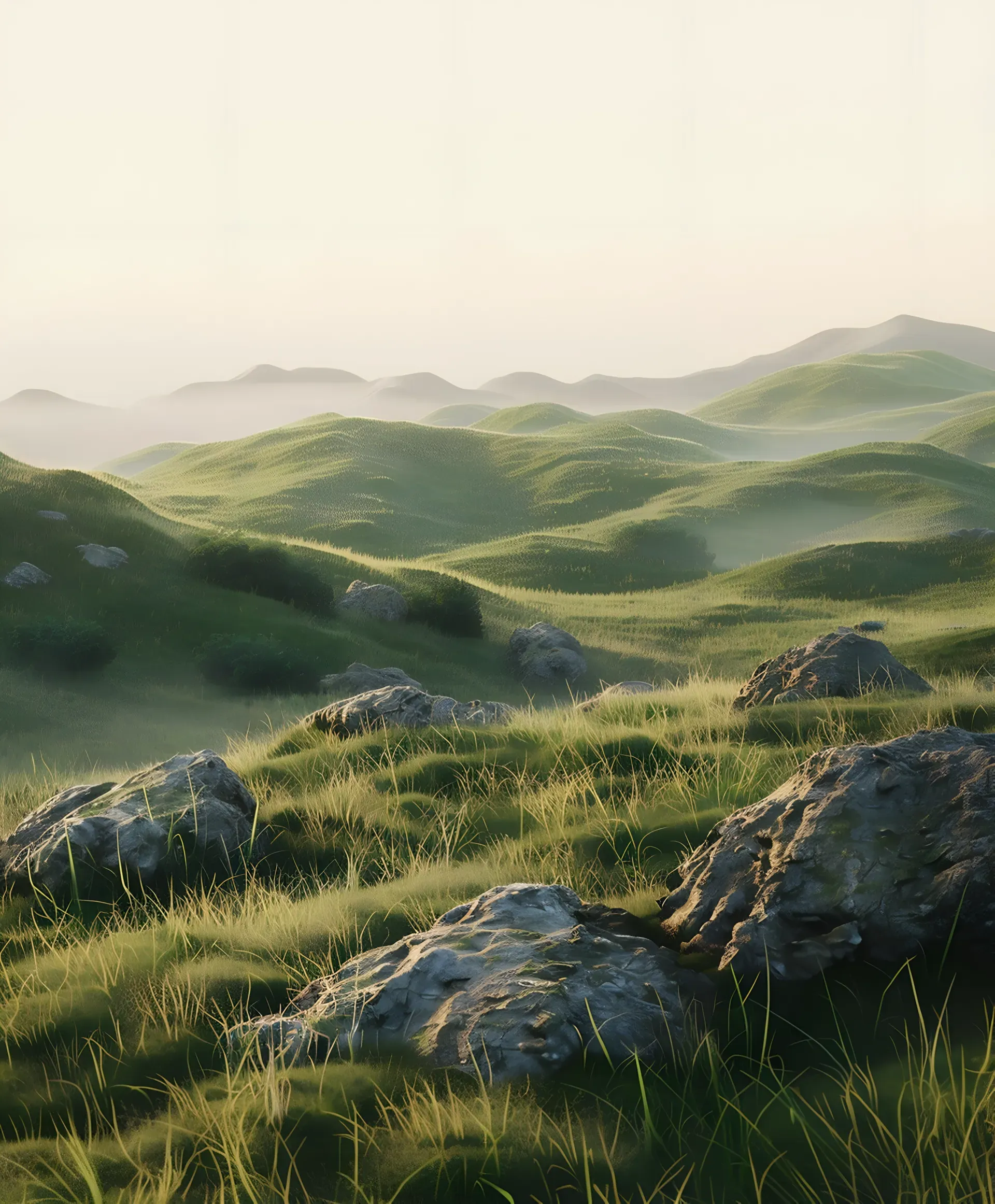 Rolling green hills hero background